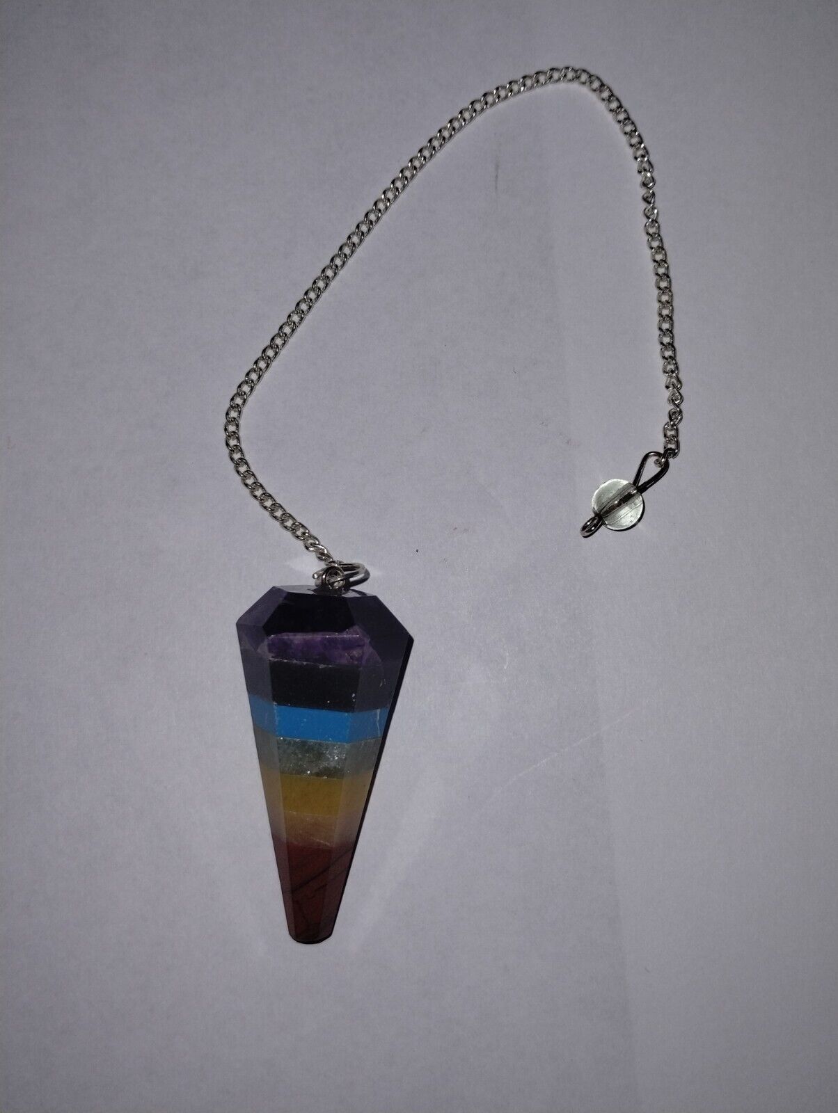 7 Stone Chakra  Faceted Pendulum FAST  from USA