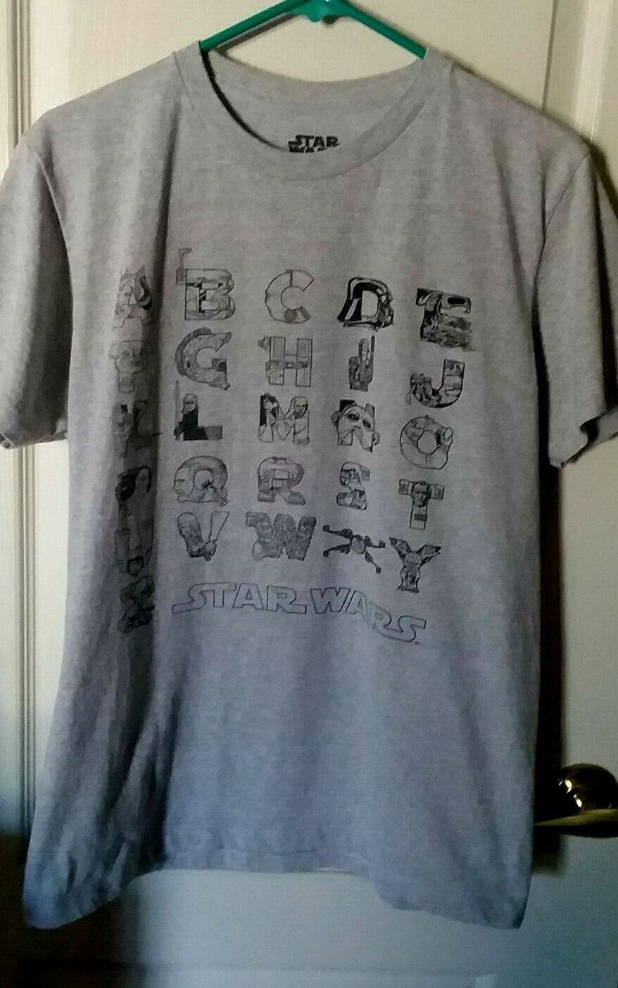 Fifth Sun Star Wars S/S Gray T Shirt Star Wars Alphabet Design - M