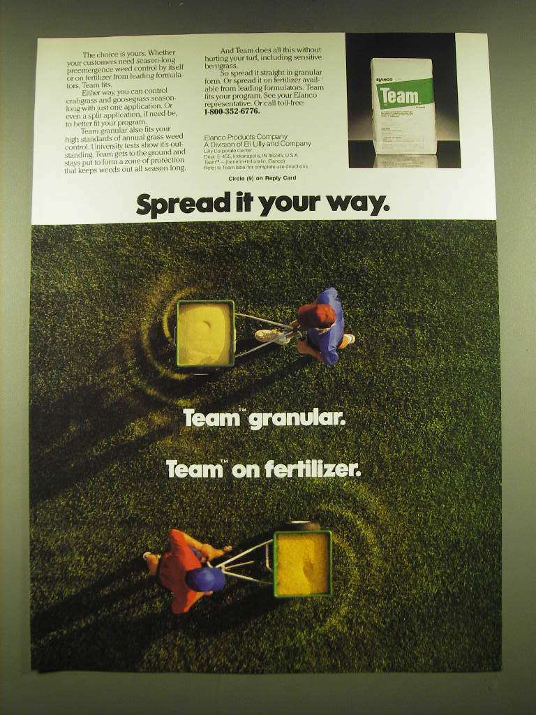 1990 Elanco Team Ad - Spread it your way