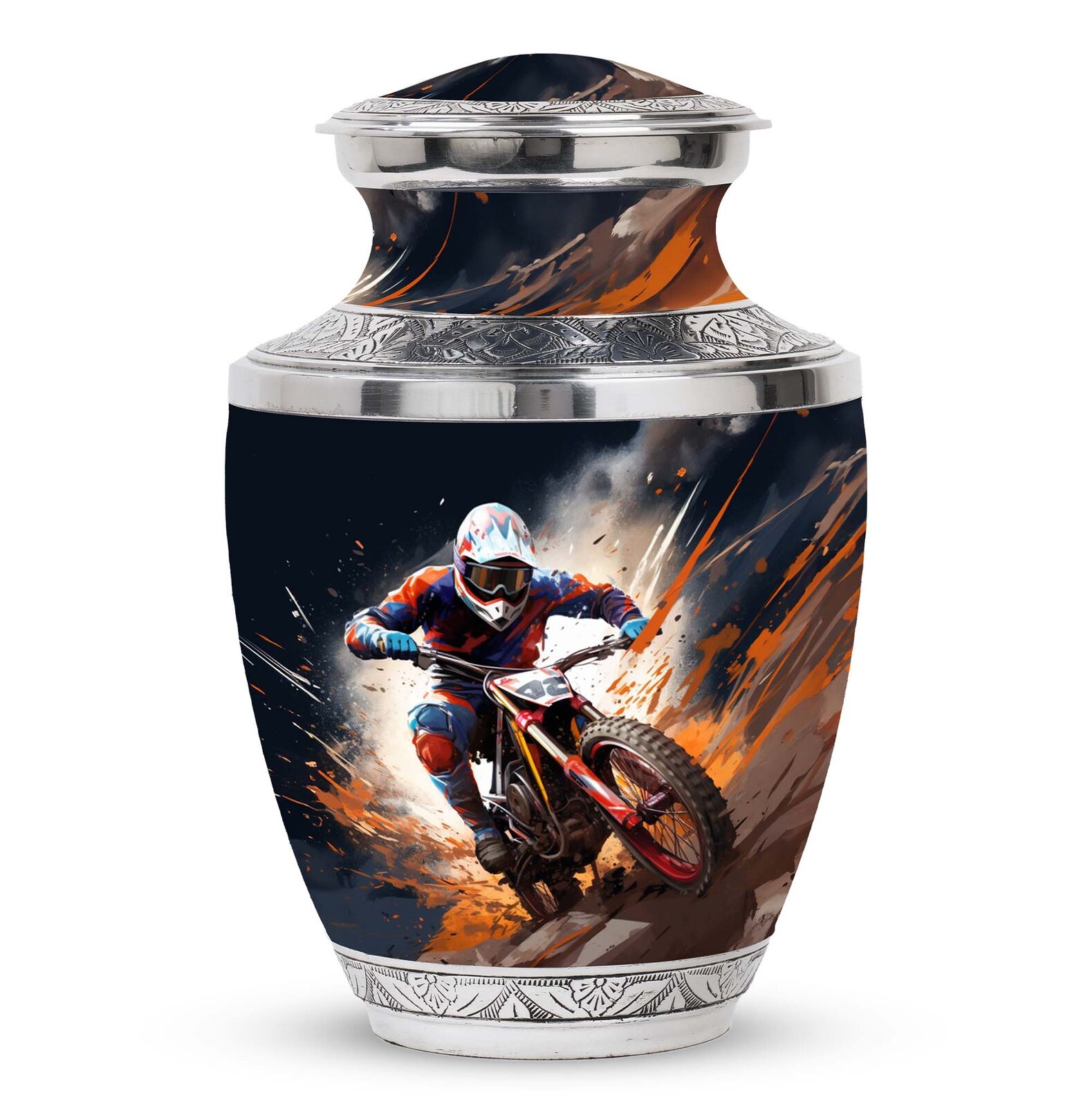 Dirt Bike Charge Large Precious Memories Urns For Ashes 200 cubic inch