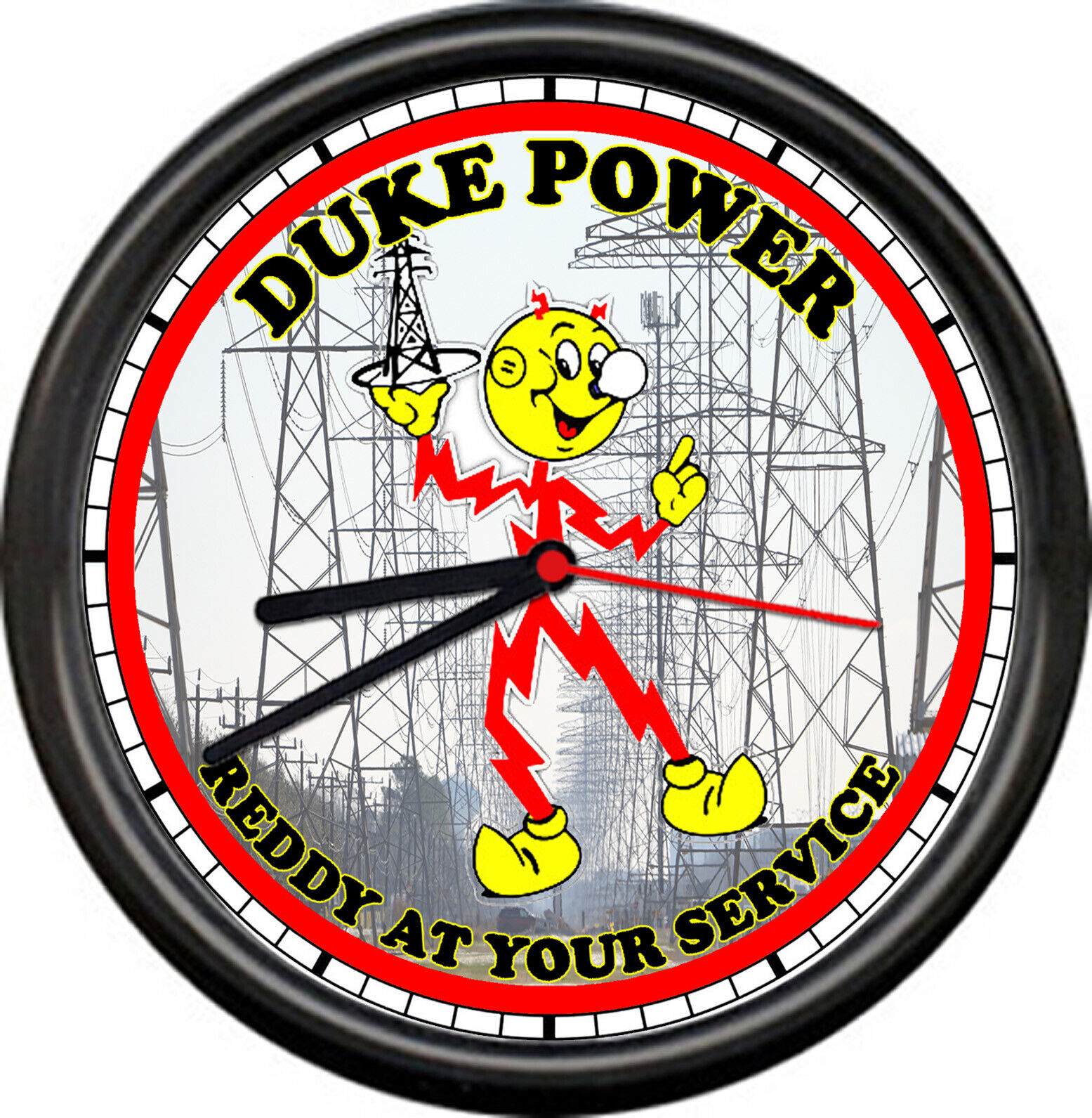 Reddy Kilowatt Electrician Utility Duke Electric Power Sign Wall Clock
