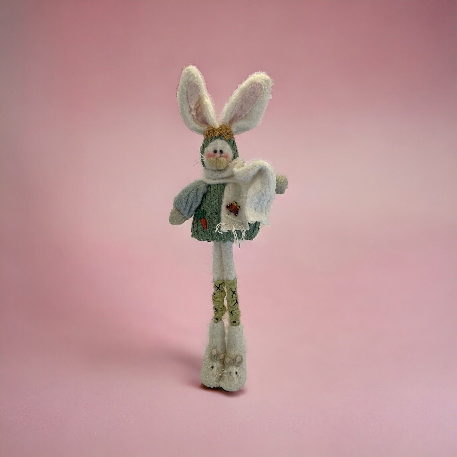 Melissa Ann AM Creations Tall 15” Fabric Bunny Rabbit Folk Art Figurine HTF