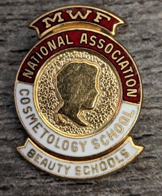 MWF National Association Cosmetology School Beauty Schools Vintage Lapel Pin