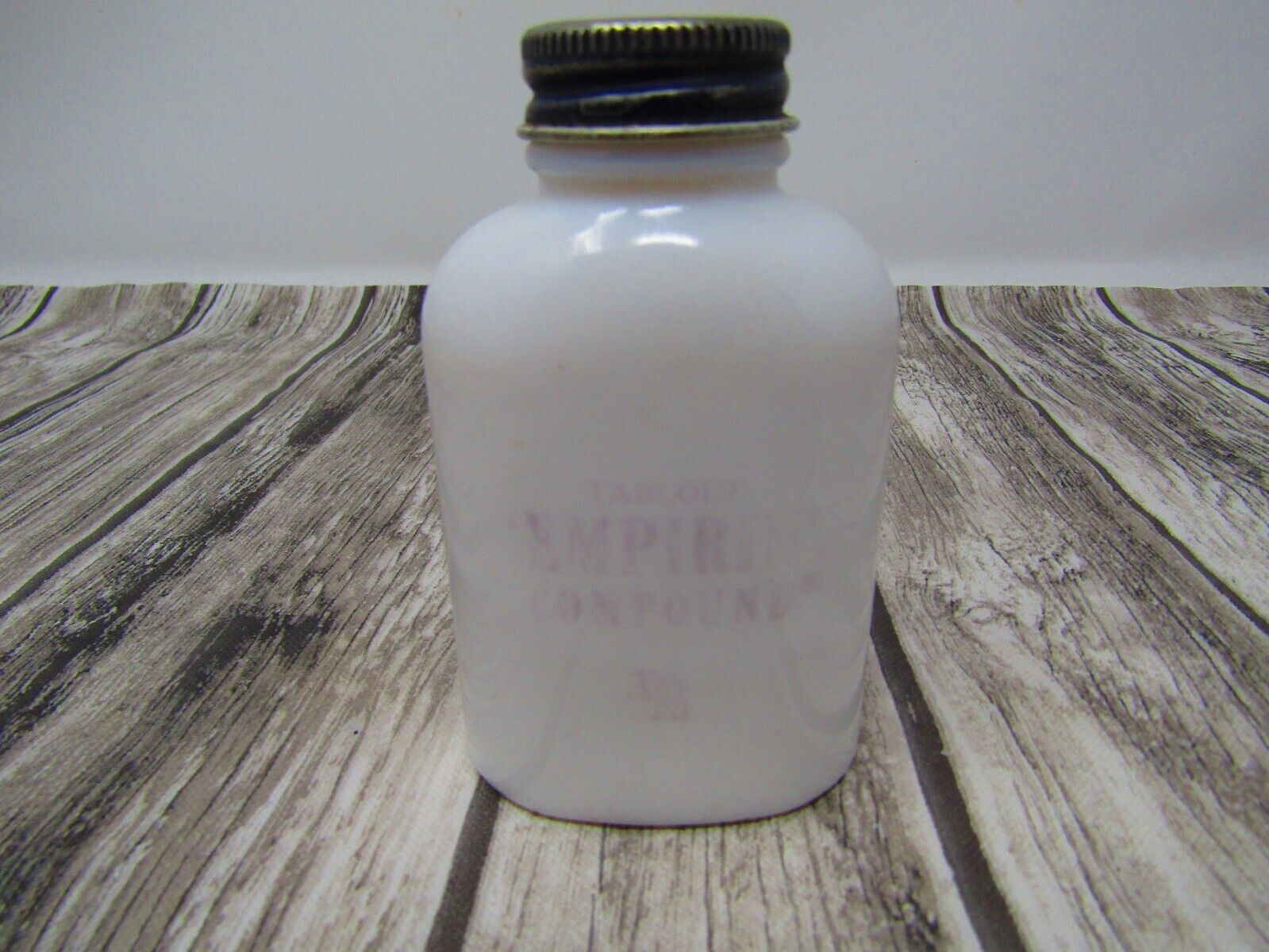 Vintage Burroughs Wellcome Tabloid Empirin Compound Medicine Bottle Milk Glass