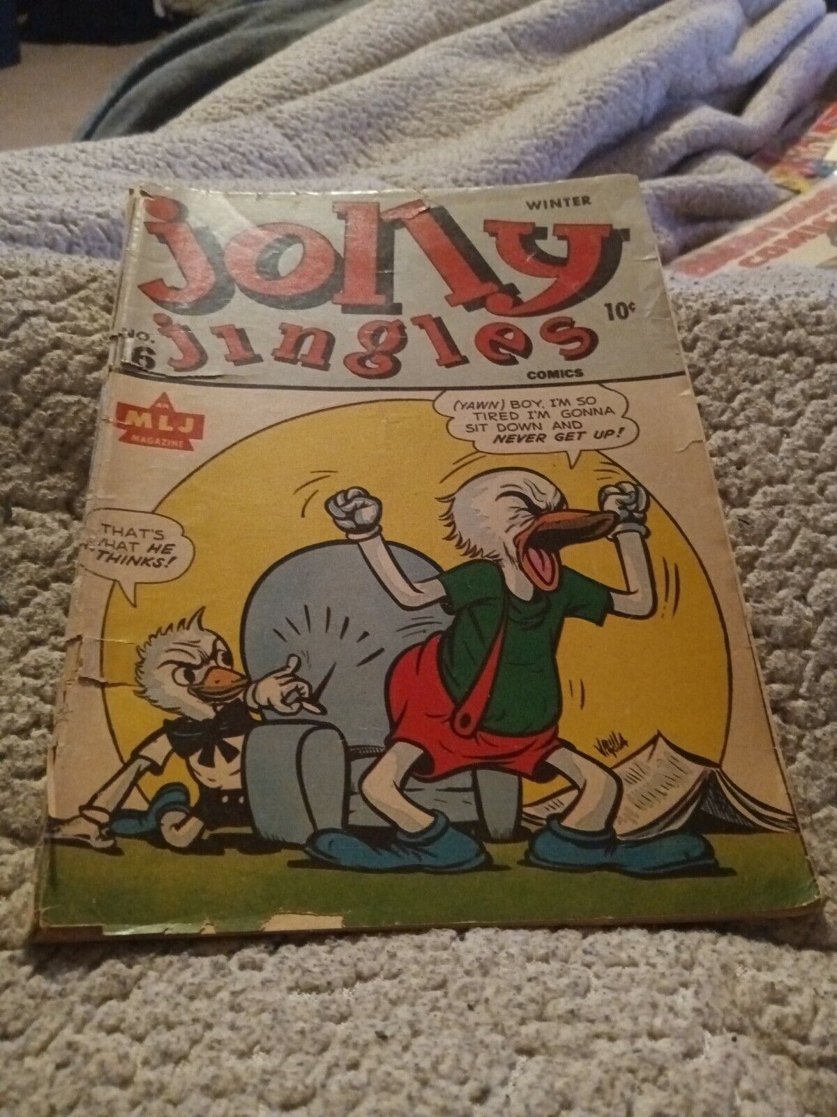Jolly Jingles Comics 16 V 1~Winter 1944 MLJ Golden age super duck last superhero