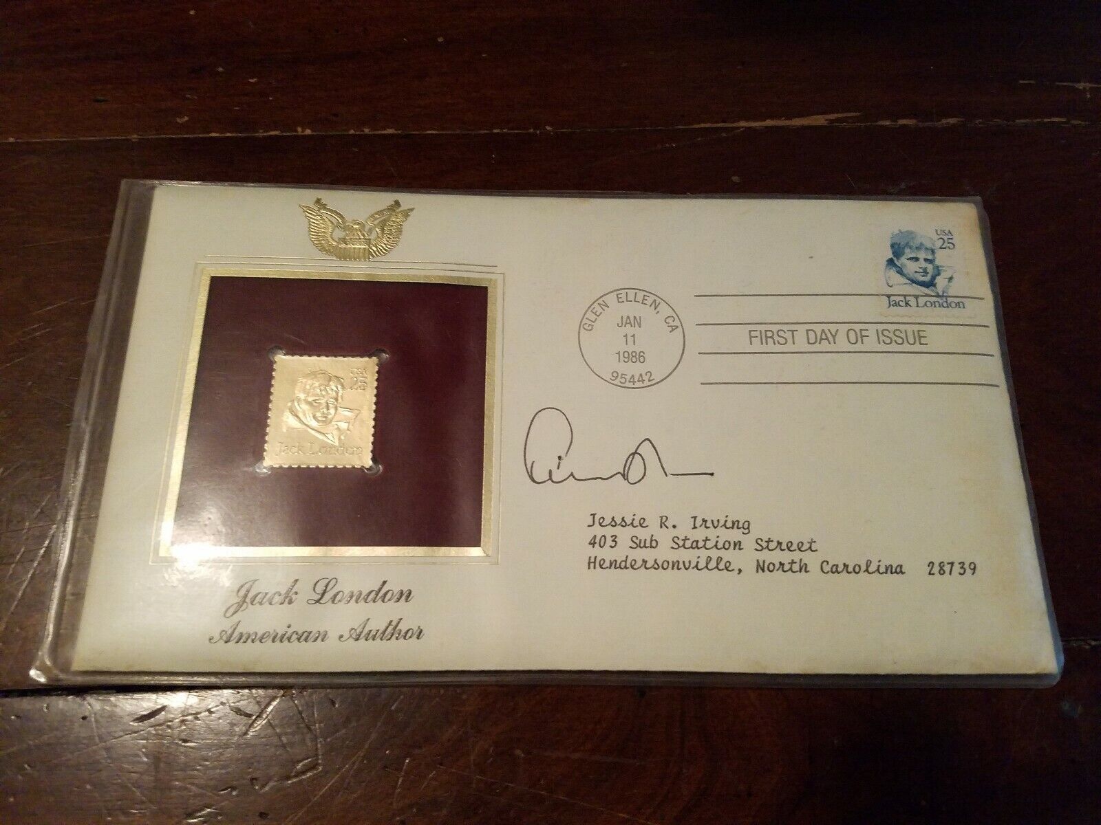 EDWARD ALBEE Signed First Day Cover Tribute Autographed Jack London FDC Jan 1986