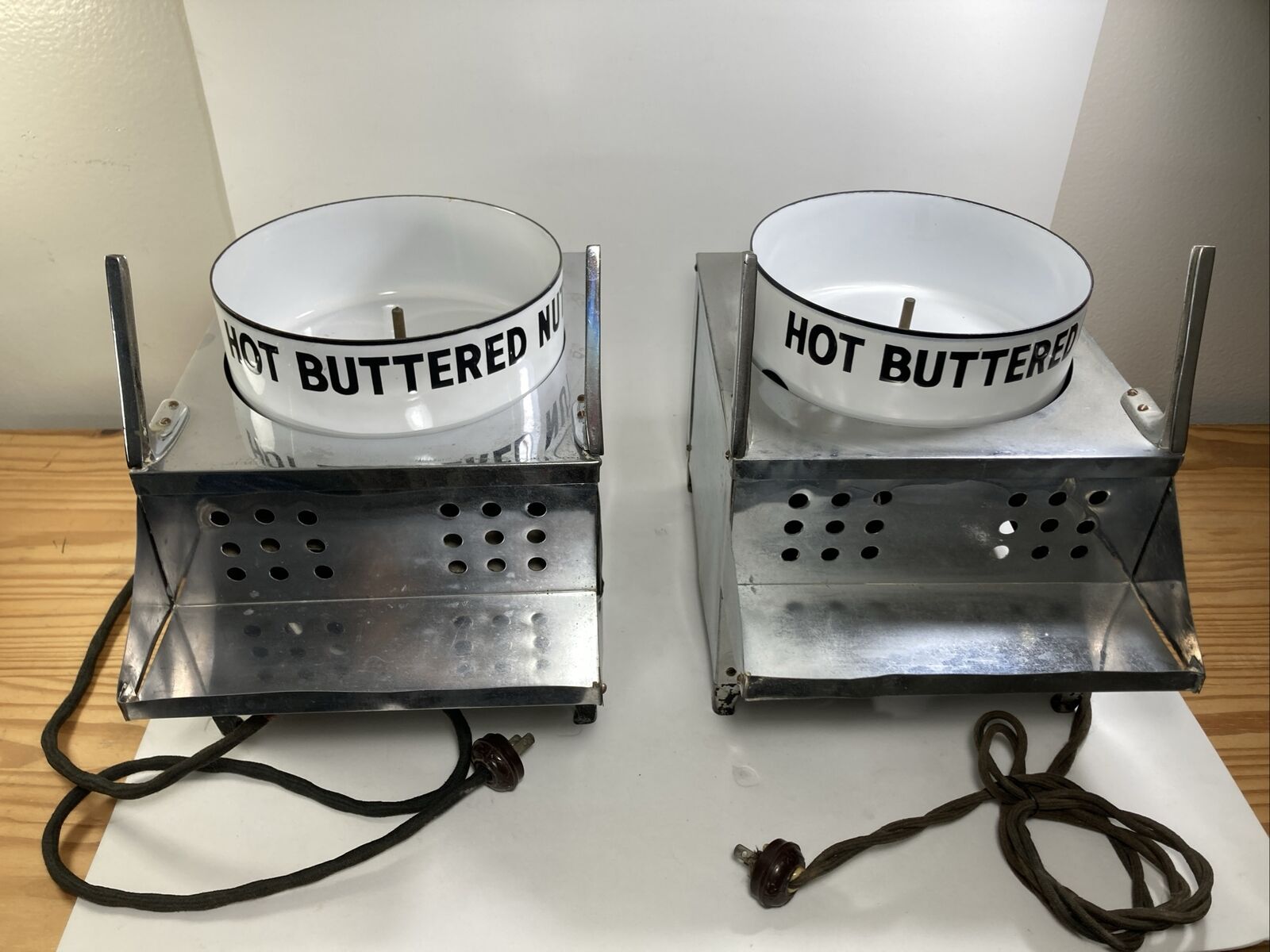 1950’s Aristocrat Hot Buttered Nuts Machine Porcelain Rotating Vintage Lot of 2