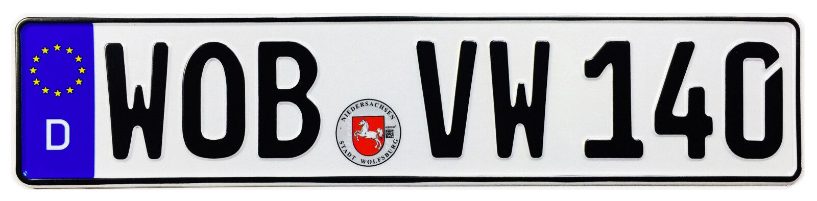 VW Wolfsburg Front German License Plate (WOB) by Z Plates with Unique Number NEW