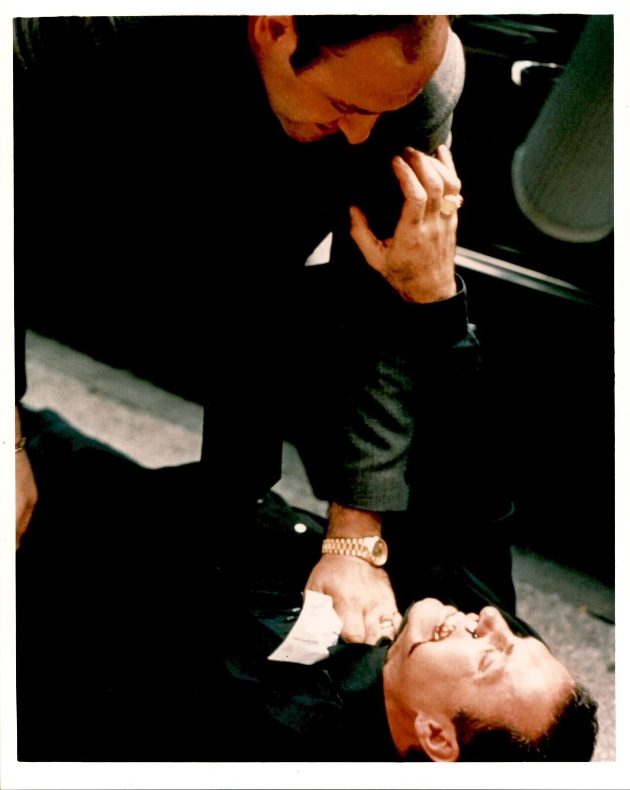 BR13 Rare TV Vtg Color Photo JAMES GANDOLFINI The Sopranos Mob Boss Fight Scene