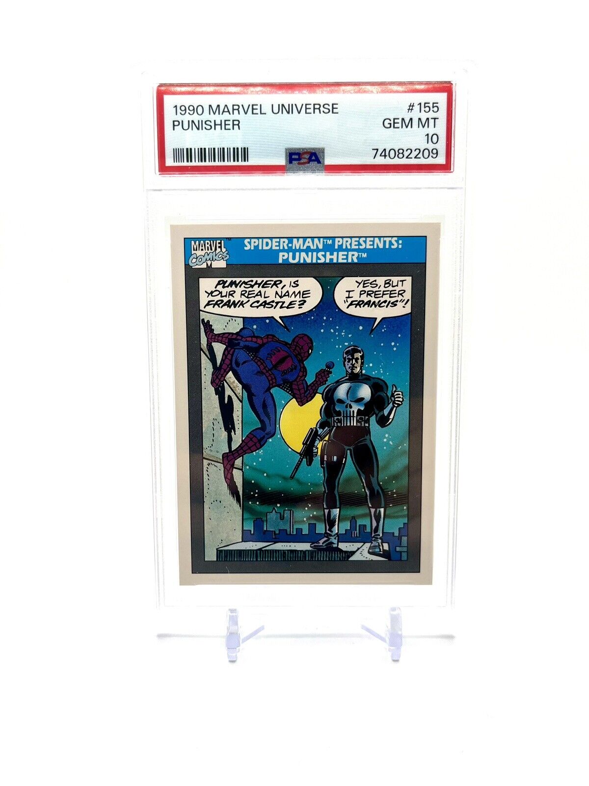 1990 Marvel Universe PSA 10 #155 Spider Man Presents Punisher GEM MINT
