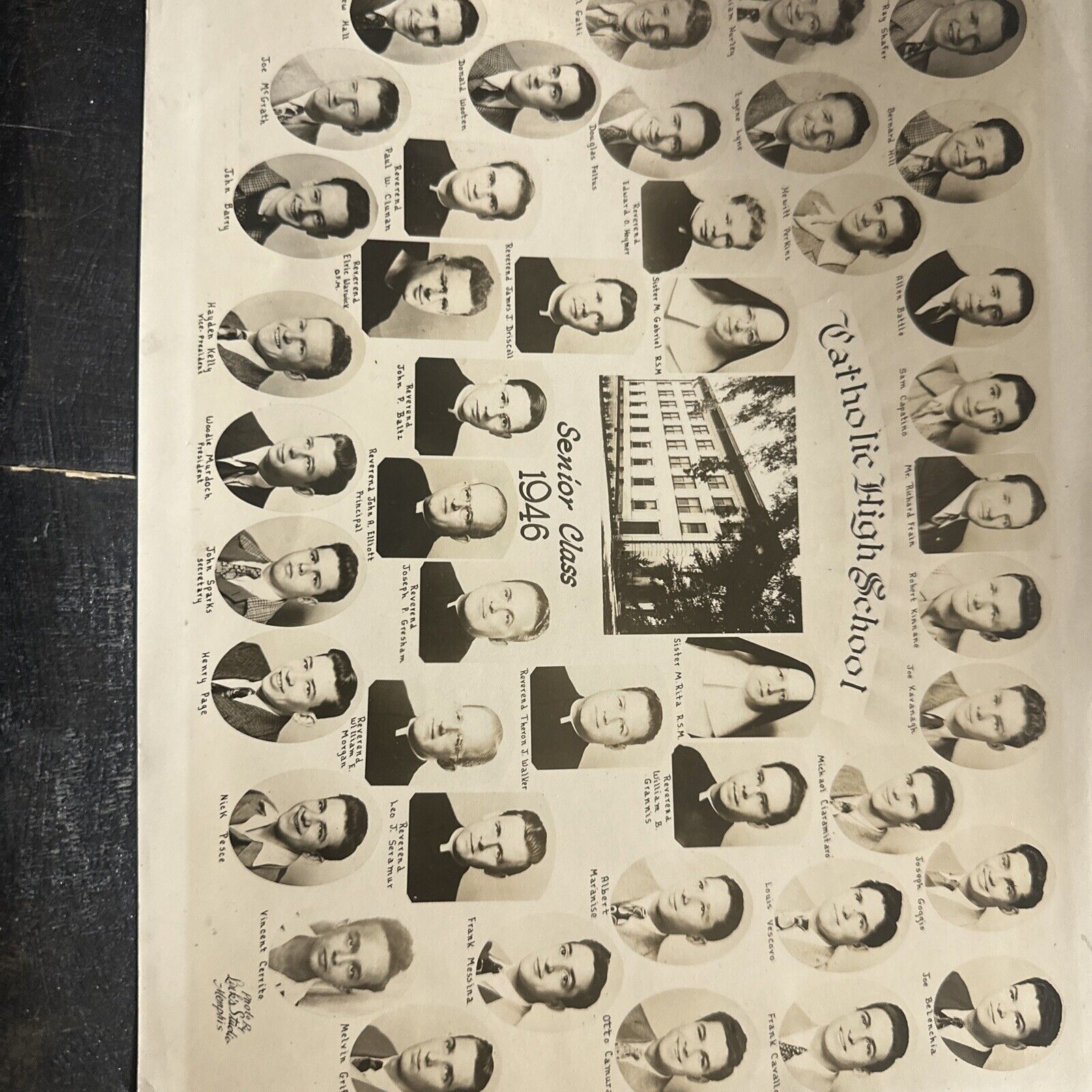 Antique Photo Catholic High School ￼ Senior Class 1946 Memphis, Tennessee