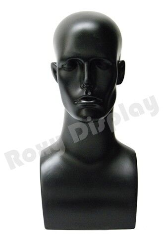2PCS Plastic Male Mannequin Head Bust Wig Hat Jewelry Display #ERABLACK-PS X2