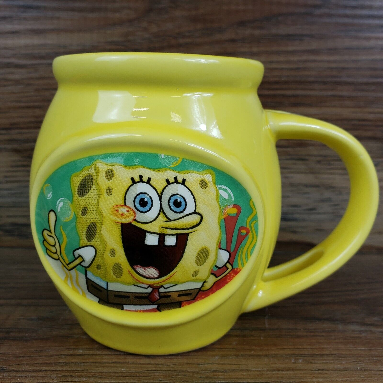 RARE Viacom 2013 Ceramic Spongebob Bob Square Pants Coffee Tea Cocoa Cup Mug F9