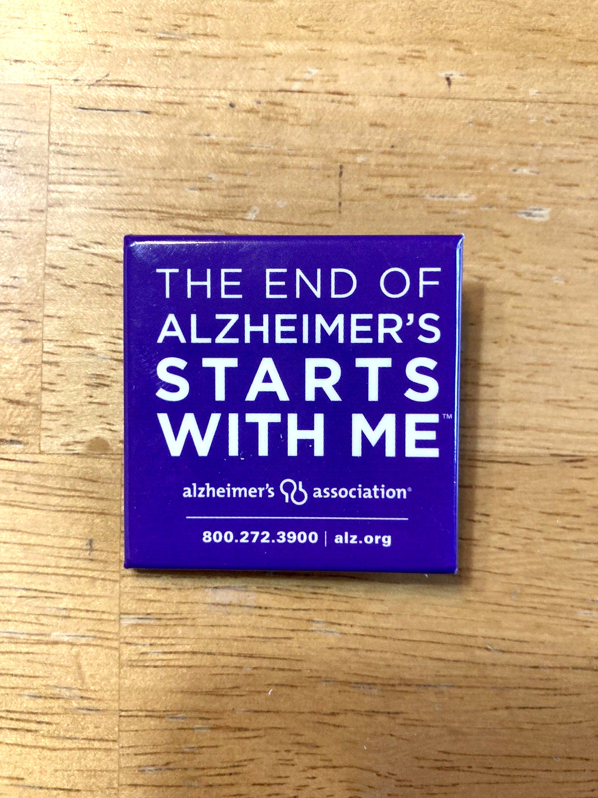 The End Of Alzheimer\'s Starts With Me Purple Pin