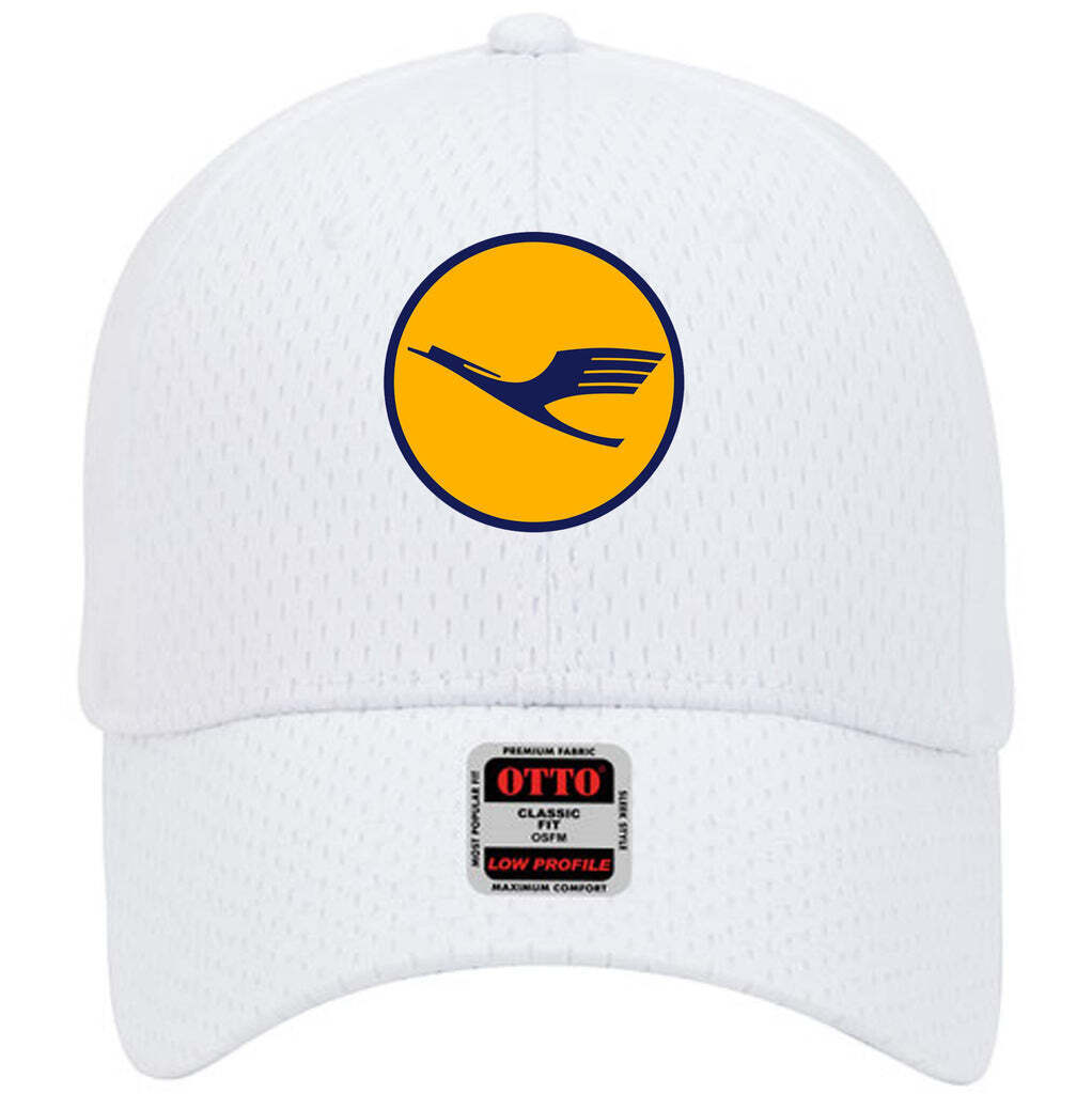 Lufthansa Classic Crain Round Logo Adjustable White Mesh Baseball Cap Hat New
