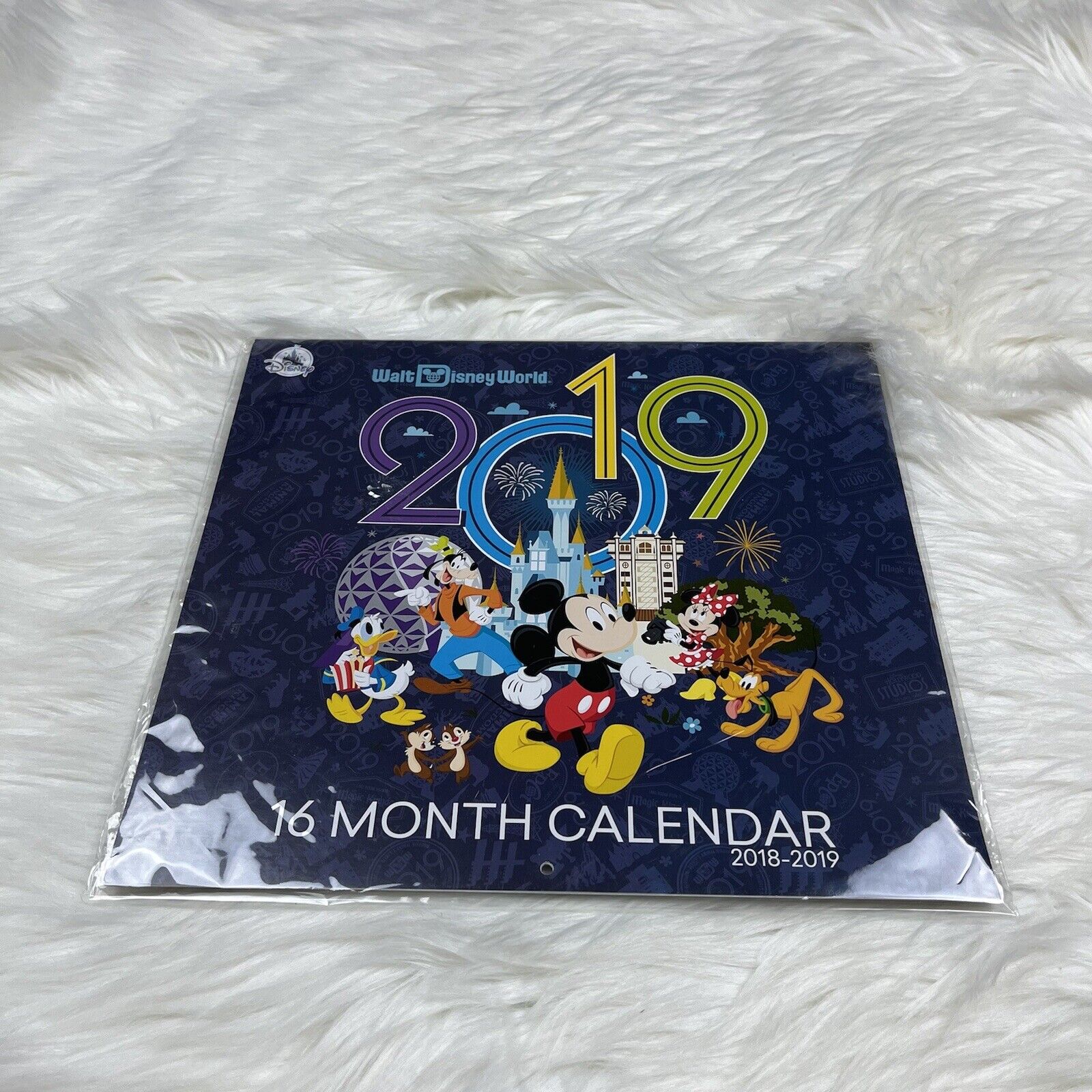 NEW Walt Disney World 2018-2019 16 Month Photo Wall Calendar Collectible Mickey