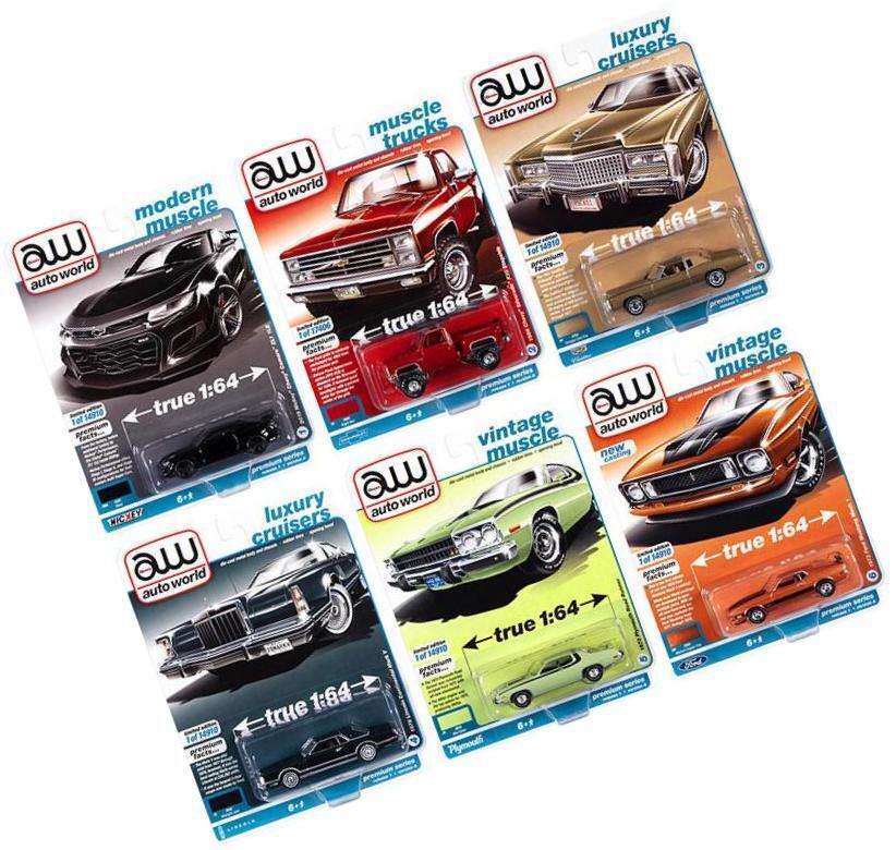 Auto World Premium 2022 Set A Of 6 Pieces Release 1 1/64 Diecast Model Cars By