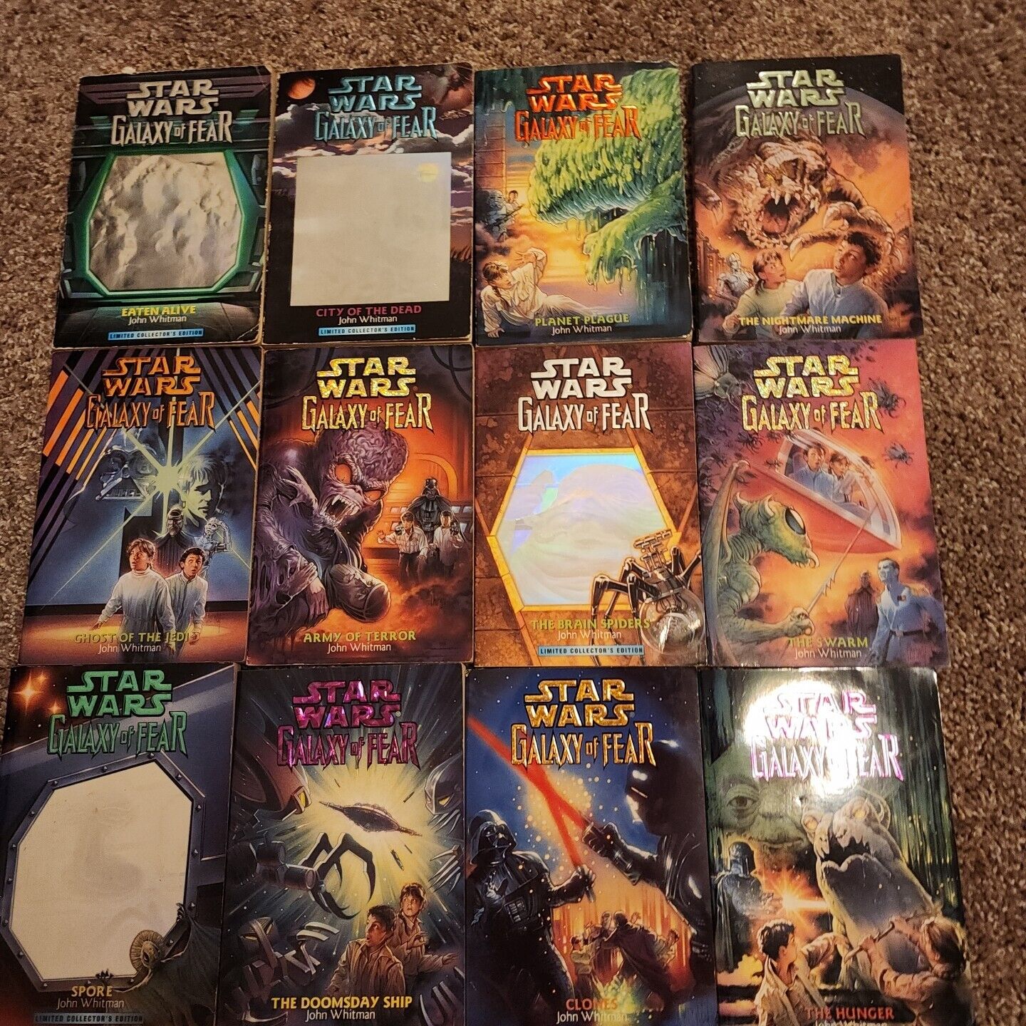 Star Wars Galaxy Of Fear Book Lot Complete Set 1-12 John Whitman Rare