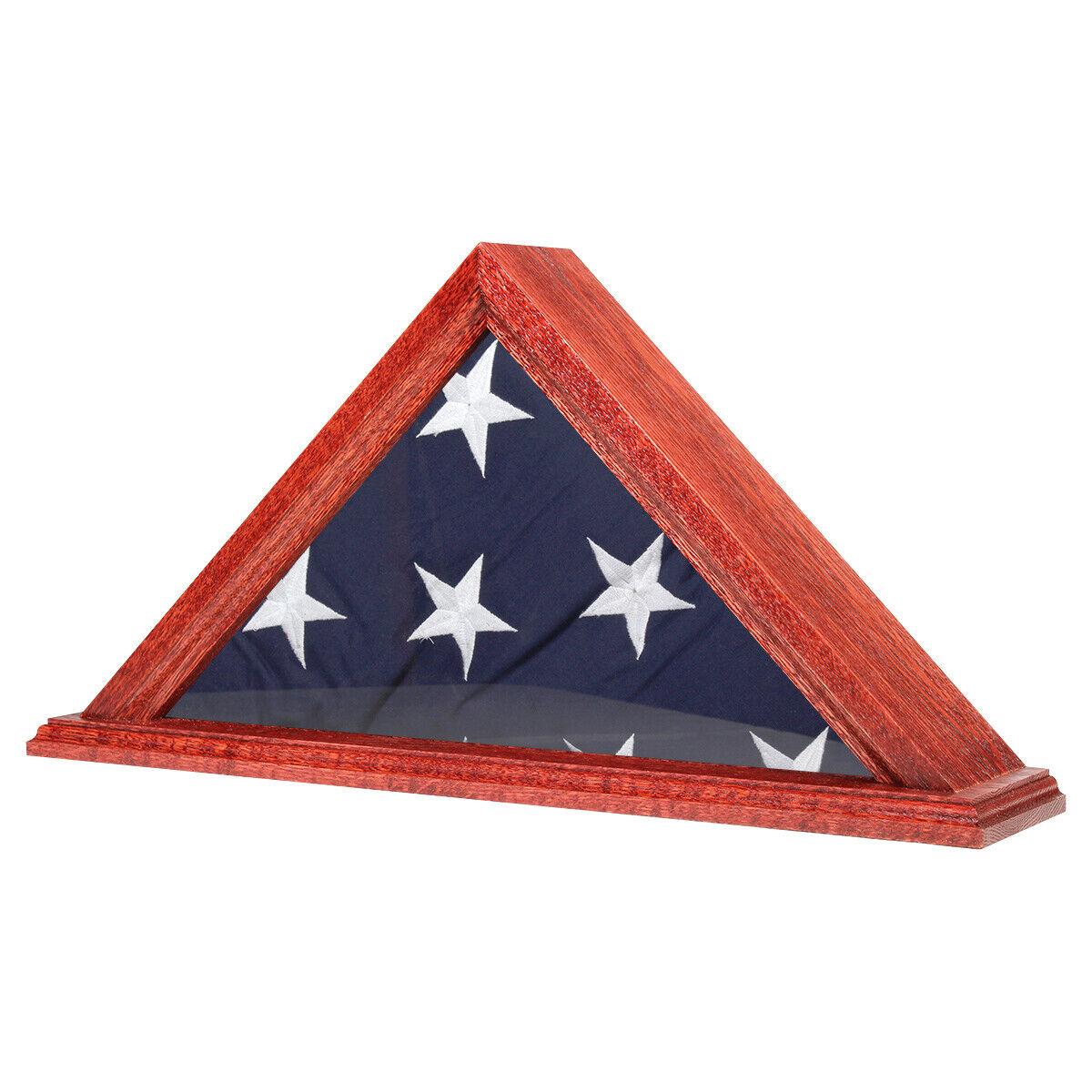 Adams Burial Flag Display Case for 5' x 9.5' Flag Cherry Finish