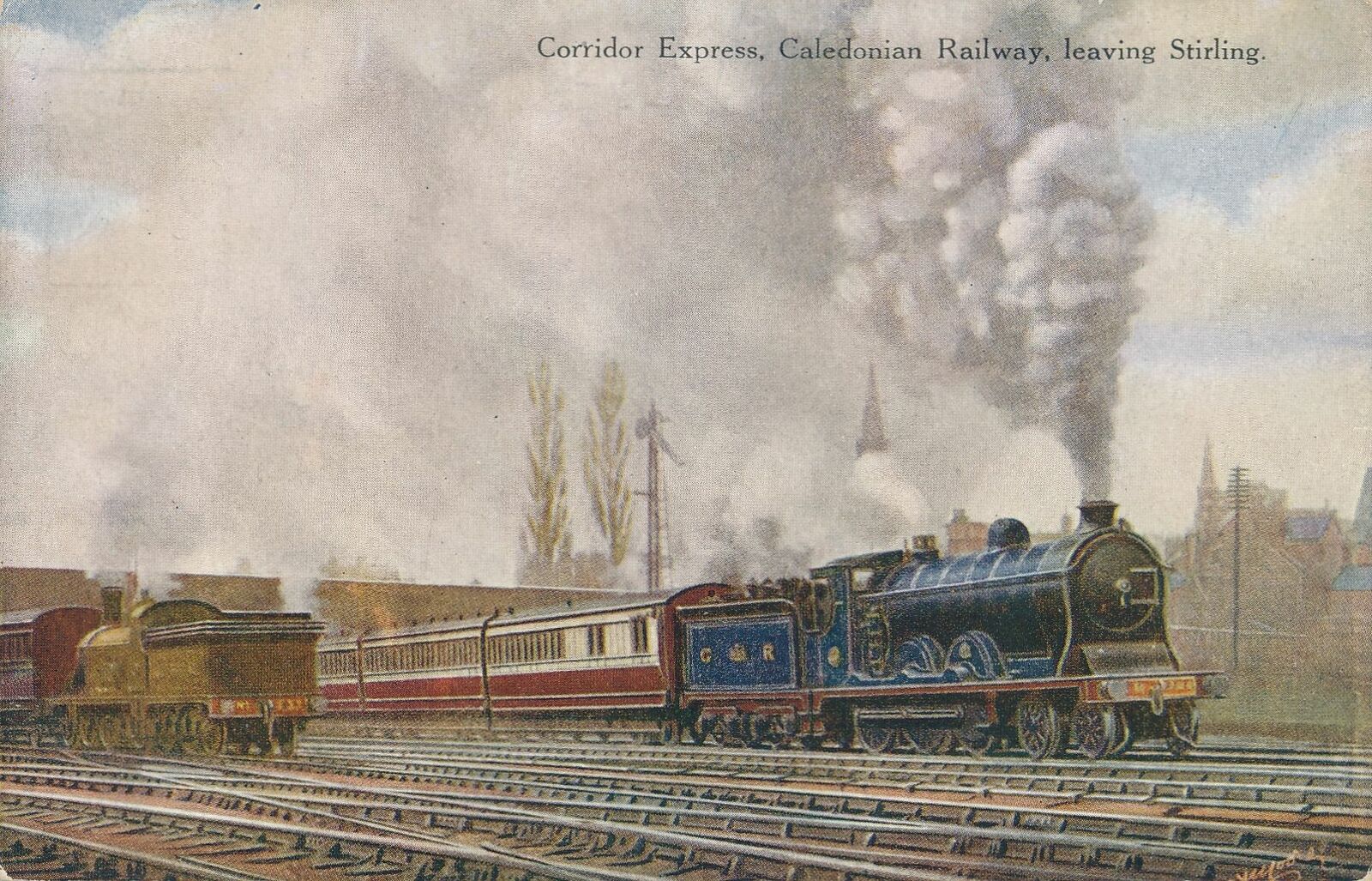 Caledonian Railway Corridor Express Leaving Stirling