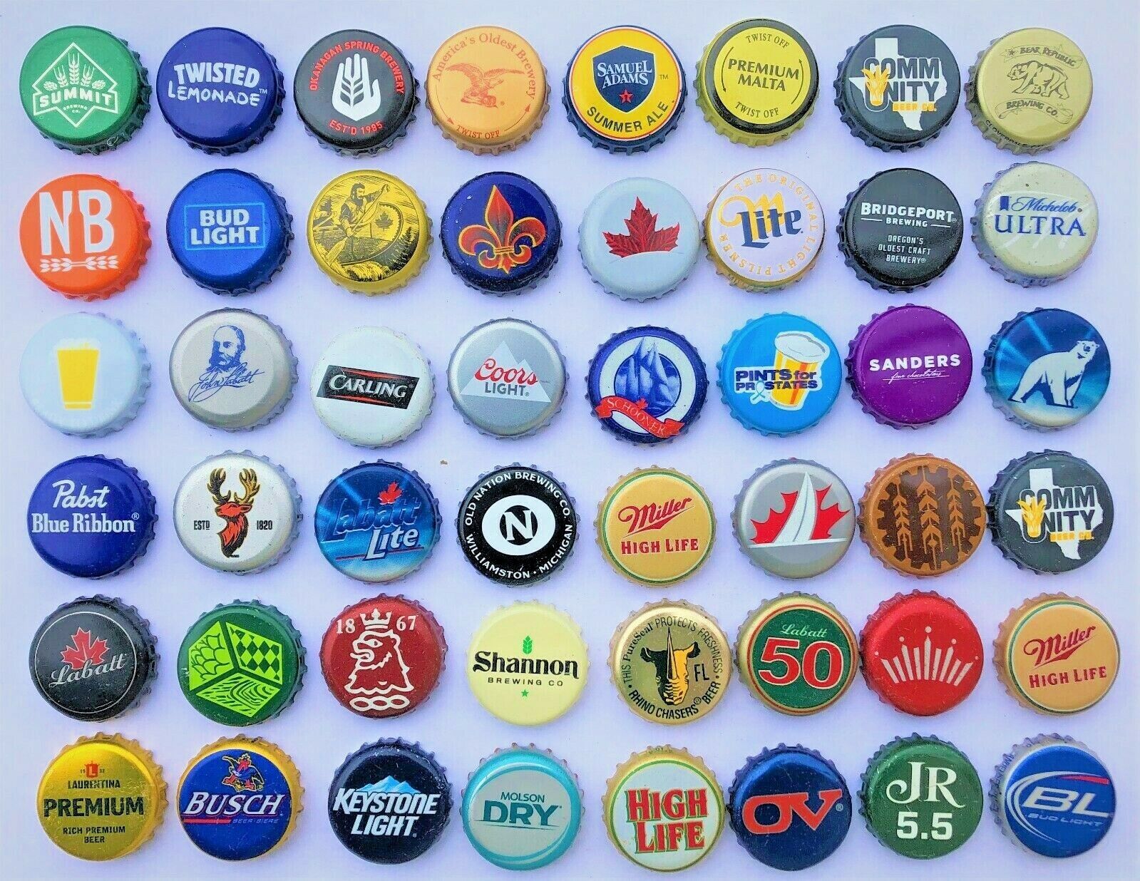 100 [MIXED] Beer Bottle Caps ((NO DENTS)) Awesome Assortment Micro Macro Brewery