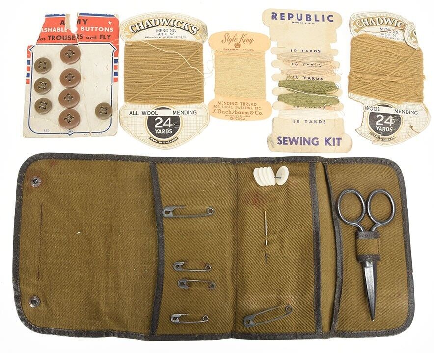 WWII Soldier's Sewing Kit with Contents