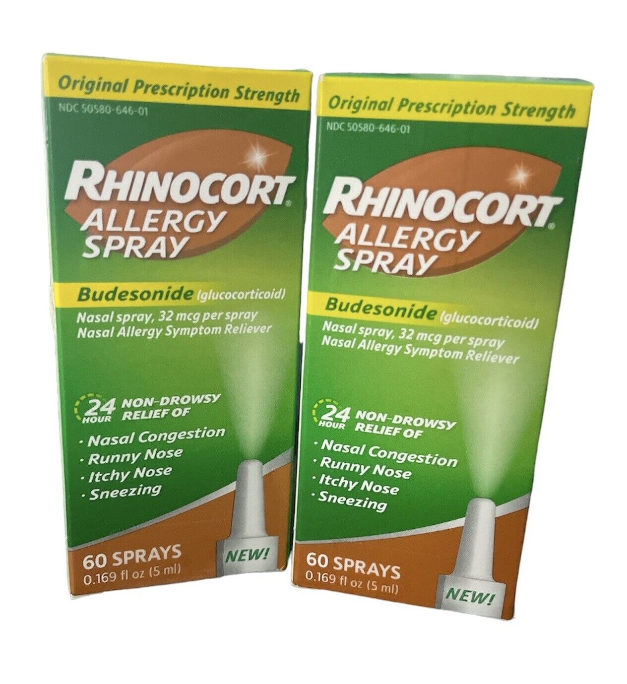 2 RHINOCORT Allergy spray 60 Sprays Each **READ**  COLLECTIBLE