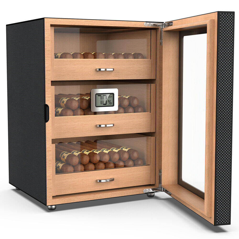 150 Count Cigar Humidor Cabinet Large Storage Cigar Box Countertop Display Cedar
