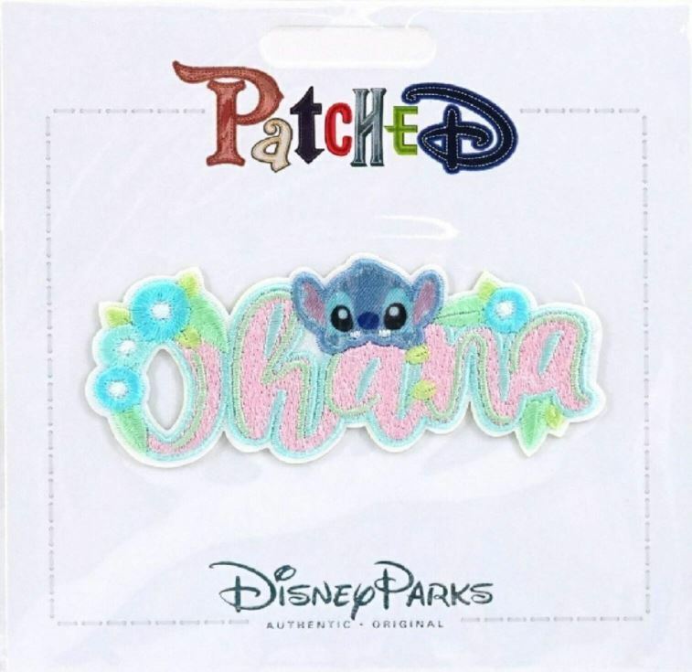 NEW Disney Parks Patched Stitch Ohana Lilo Hawaii Adhesive Patch Embroidered