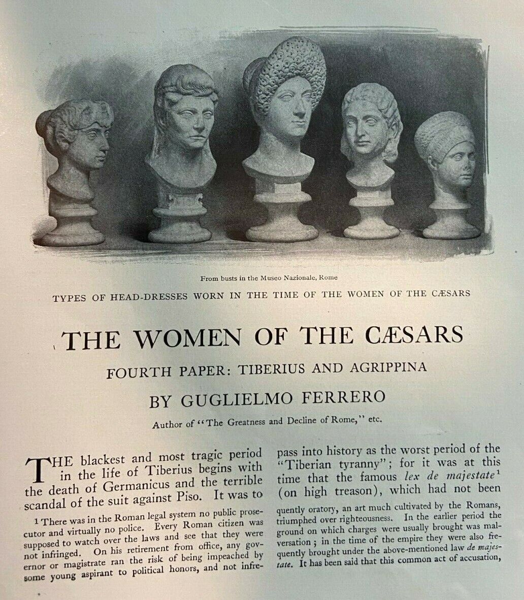 1911 Women of the Caesars Tiberius and Agrippina illustrated
