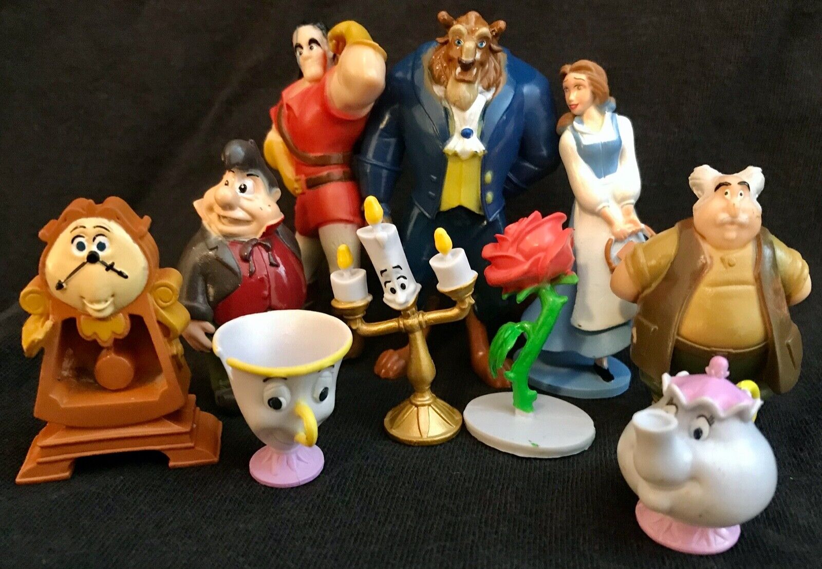 BEAUTY AND THE BEAST Figure Play Set DISNEY PVC TOY Belle LUMIERE Maurice LEFOU