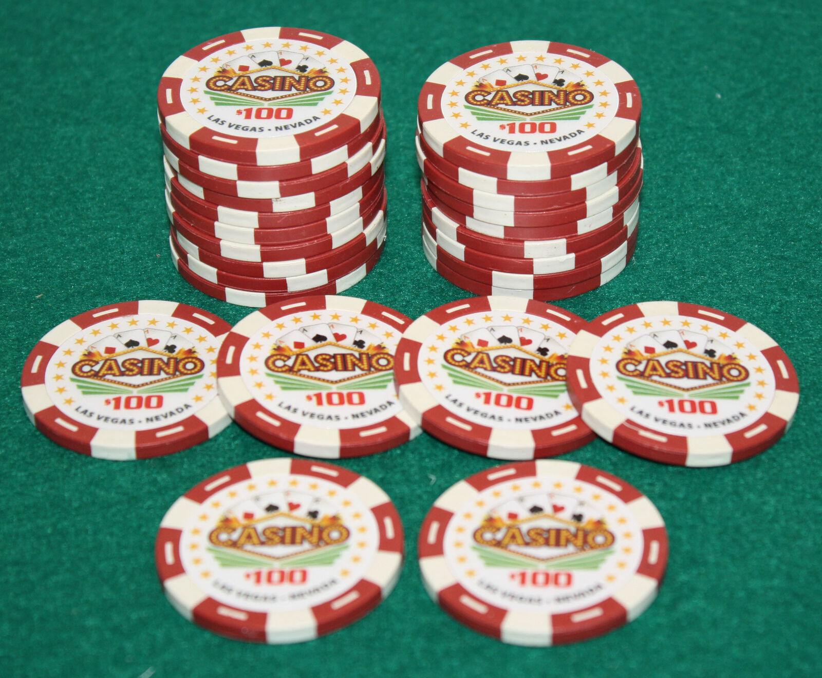 $100 Pro Vegas Casino Chips *Super High Quality* Poker Chip 11.5 Grams (QTY: 25)