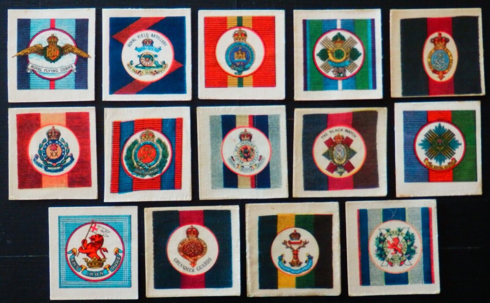 COMPLETE SET of REGIMENTAL SILK GIFT BUTTONS 1910 Happy Home SCARCE Cat £182.00