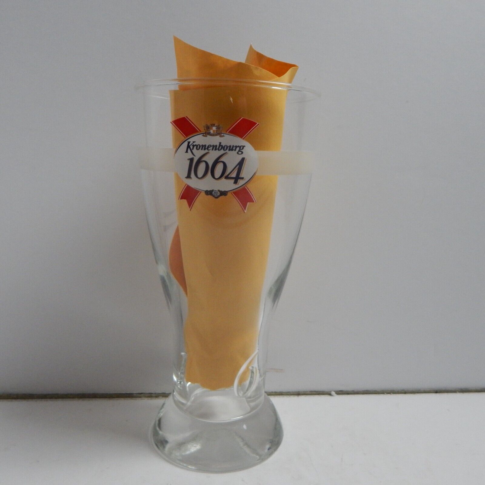 Kronenbourg 1664 French Tulip Beer Glass France Embossed L 0.5 L man cave , bar