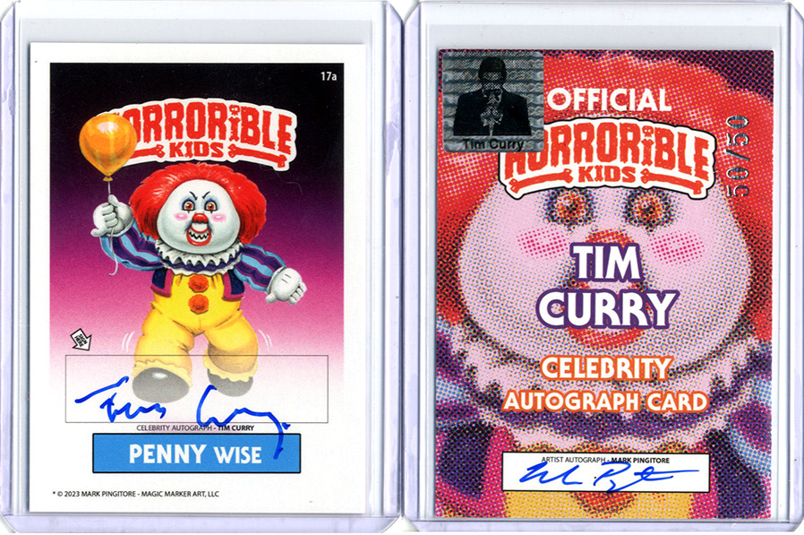 PENNY Wise Horrorible Kids TIM CURRY Pennywise Auto Card Like Garbage Pail Kids