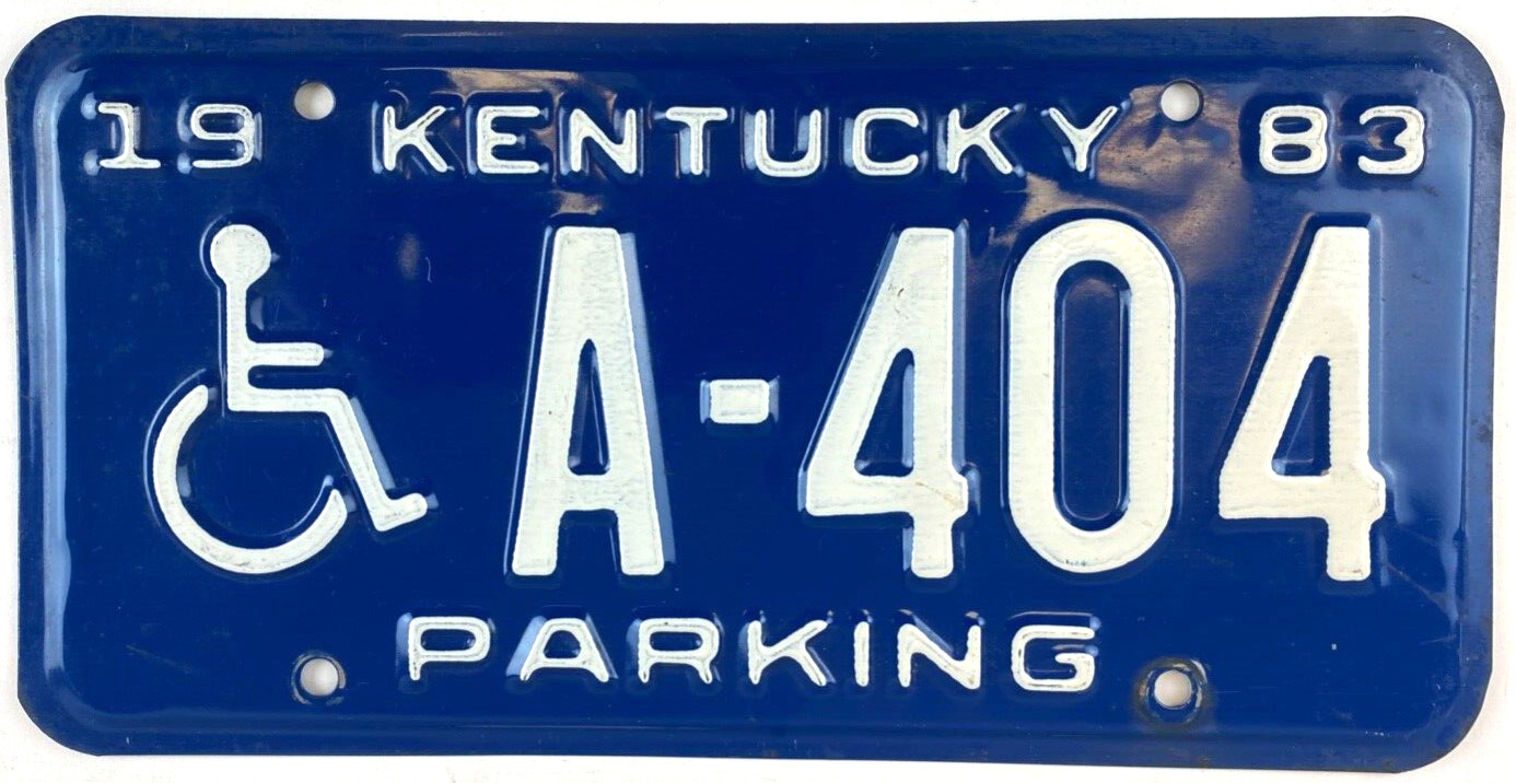 Kentucky 1983 Handicap Parking License Plate Vintage Man Cave Collector Decor