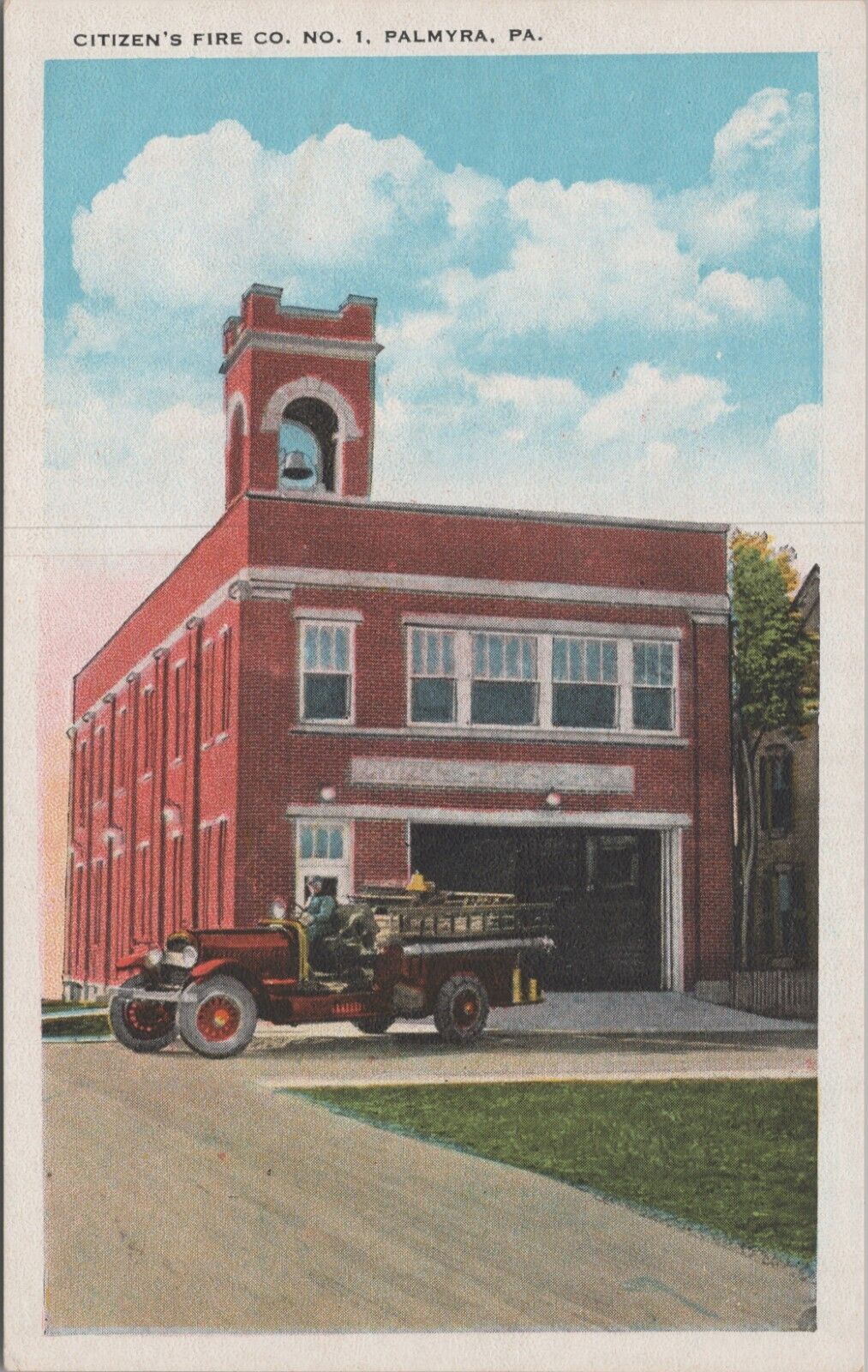 c1920s Postcard Palmyra, Pennsylvania PA Citizen\'s Fire Company #1 UNP B4620d2