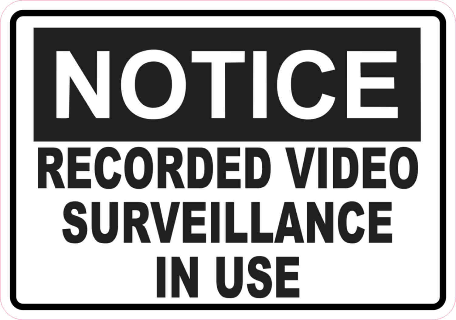 5x3.5 Notice Video Surveillance Sticker Vinyl Sign Stickers Business Door Signs