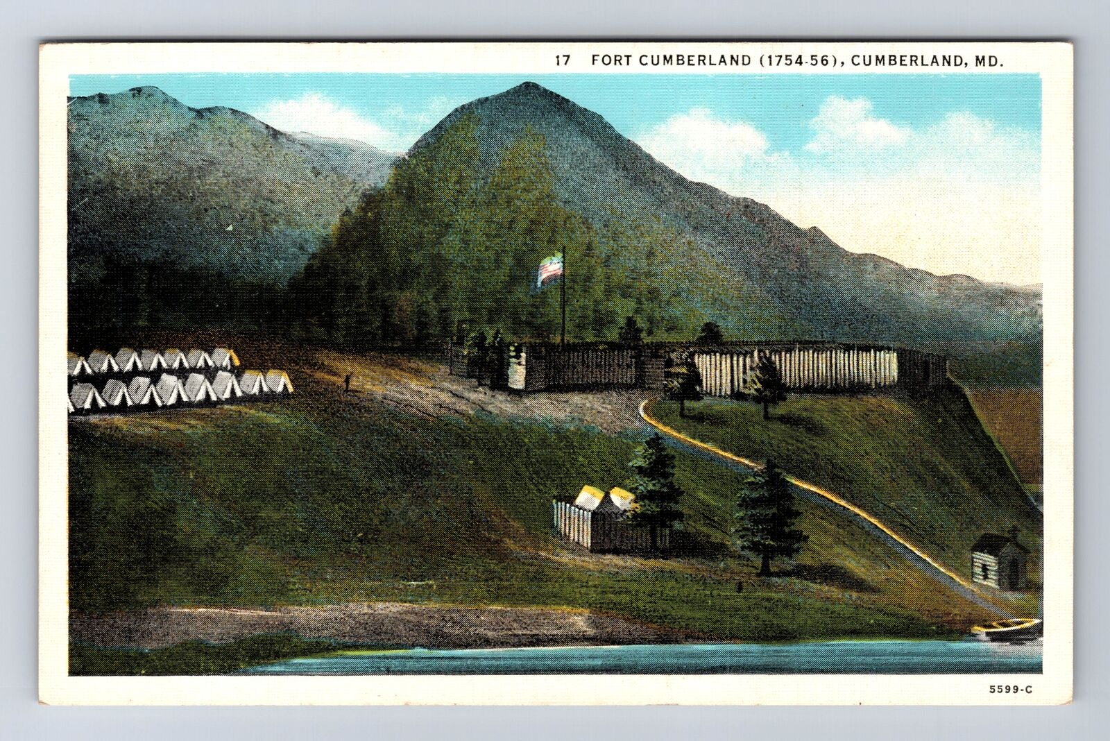 Cumberland MD-Maryland, Fort Cumberland, Antique, Vintage Postcard