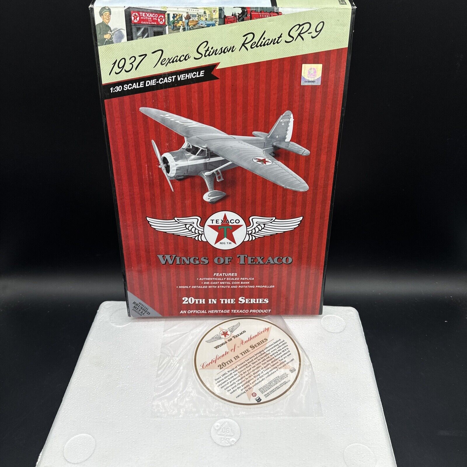 2012 Wings of Texaco Airplane #20 1937 STINSON RELIANT SR-9 SPECIAL EDITION NEW