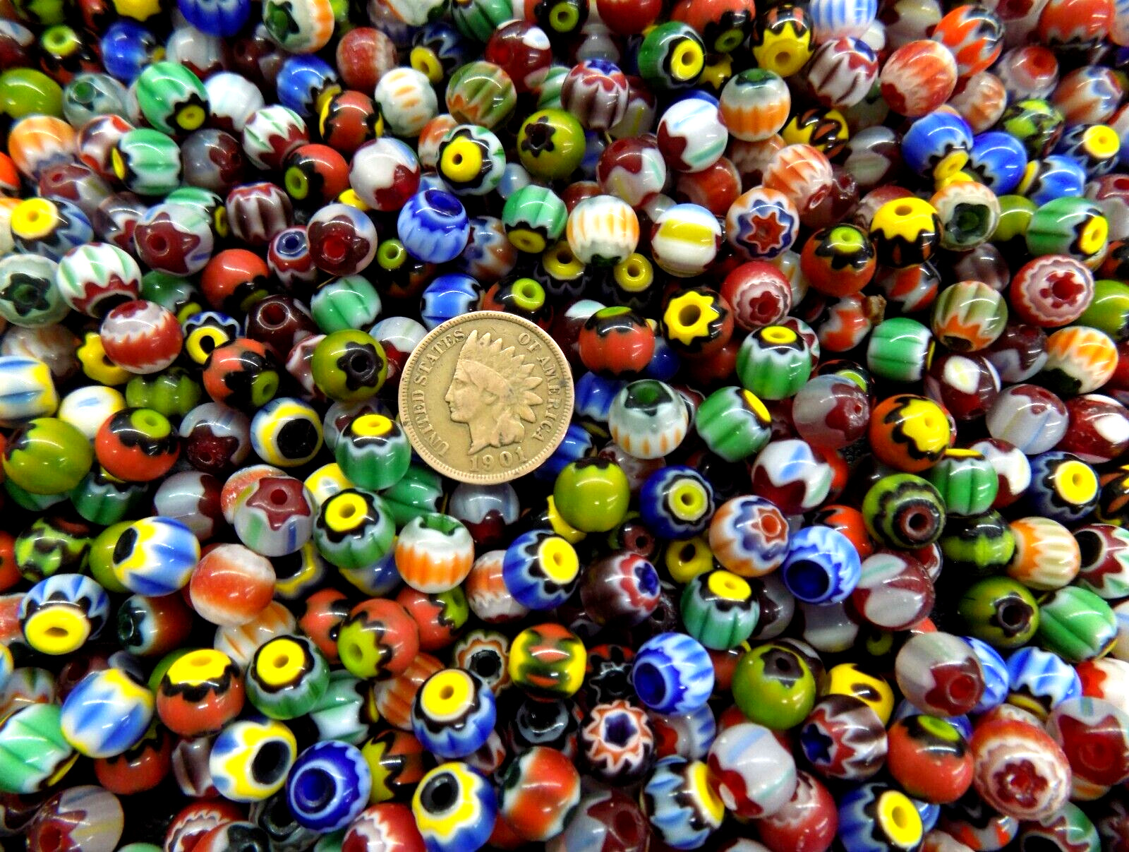 50+  Rare MIX Color LTD Chevron Trade Beads African Style  ( READ )  Bin 88  MIX
