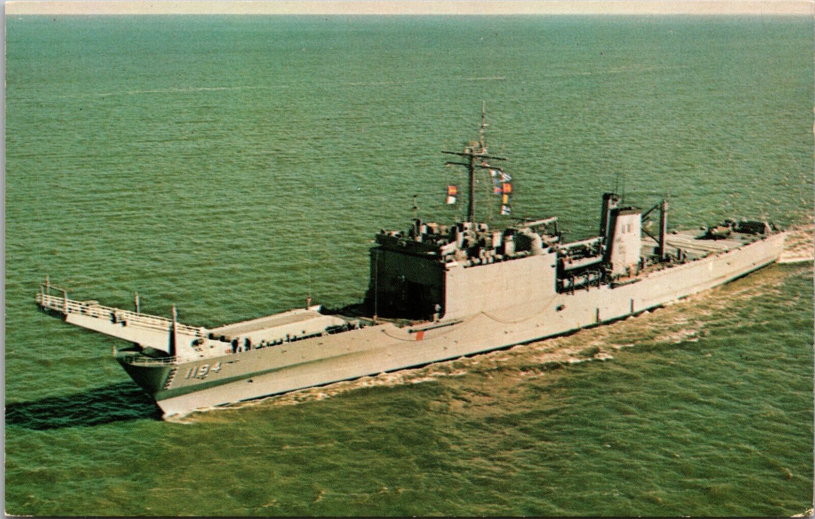 USS La Moure County LST-1194 Navy Ship Postcard
