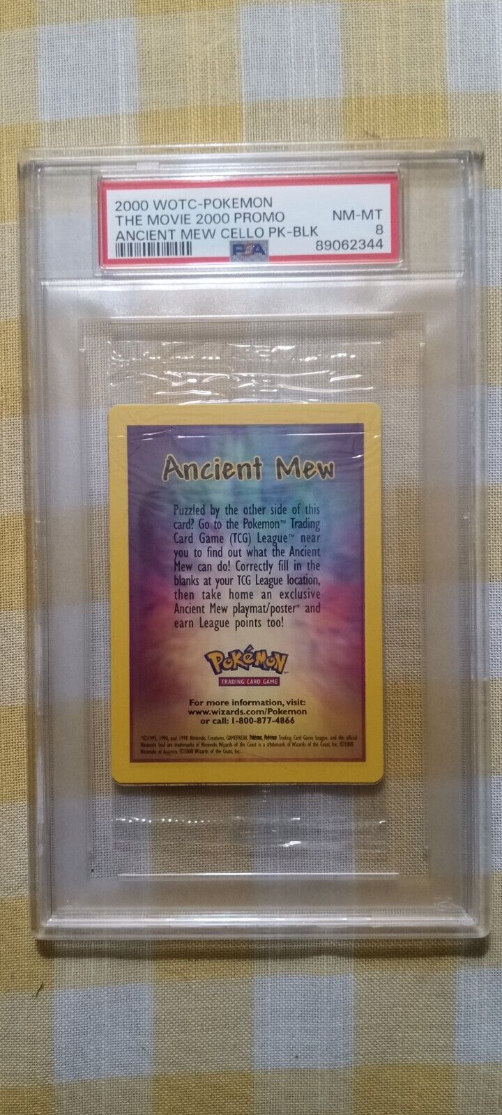 2000 WOTC Pokemon Movie Game Promo / Ancient Mew CELLO Pack - BLK / PSA 8