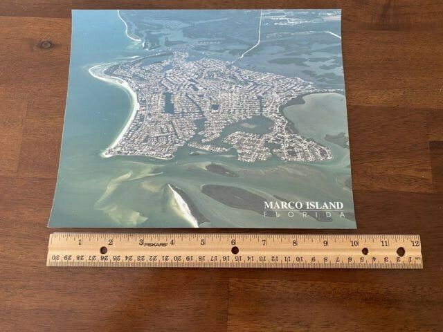 Marco Island Aerial Photo Print from late 1990's, FL - Collier Co