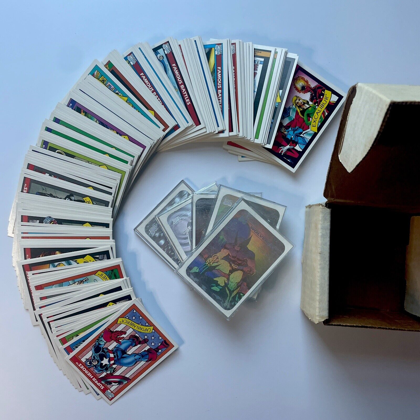 1990 Marvel Universe Impel Trading Cards Set 162 Holograms MH1-MH5  Series 1