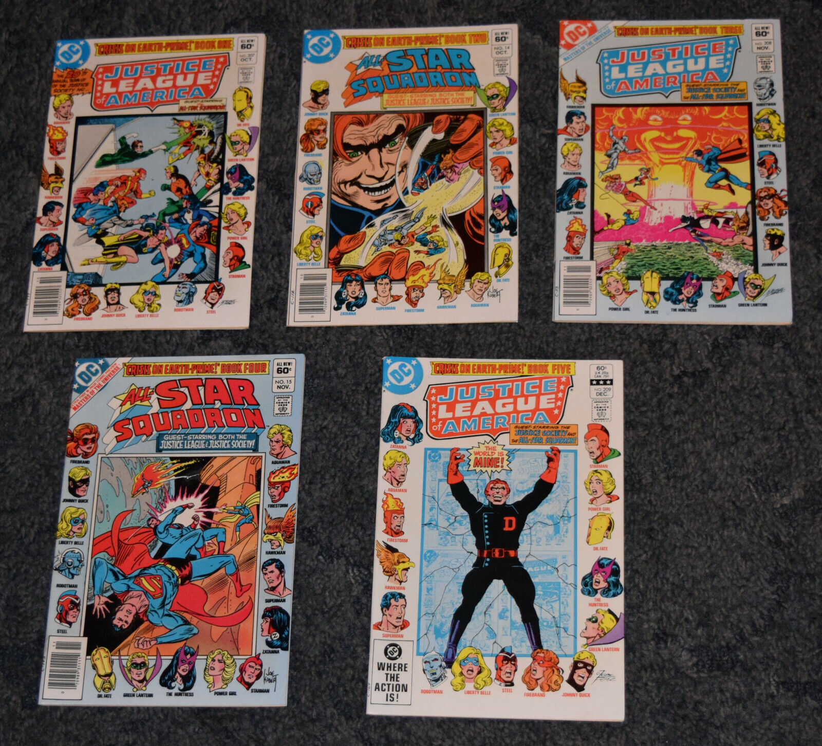 DC COMICS ALL STAR SQUADRON #14&15 /JUSTICE LEAGUE OF AMERICA #207,208&209(1981)