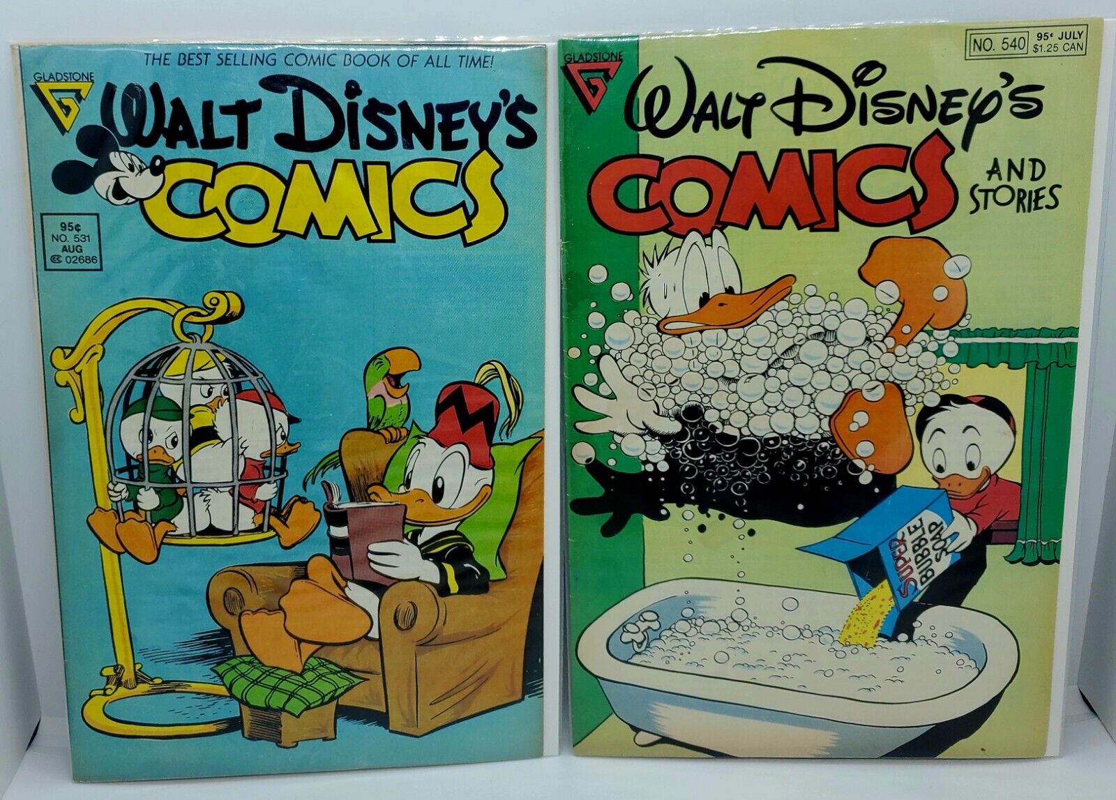 Vintage LOT of 2 Walt Disney\'s Comics & Stories #531 & 540 (Gladstone, 1989) 🔥