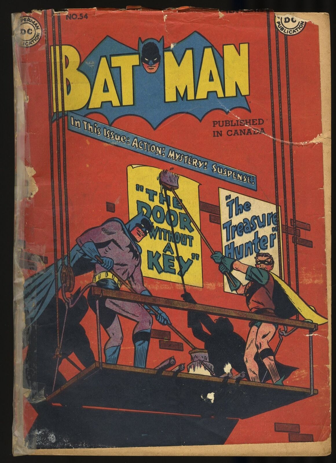 Batman #54 P 0.5 Incomplete See Description Bob Kane Art Robin DC Comics 1949