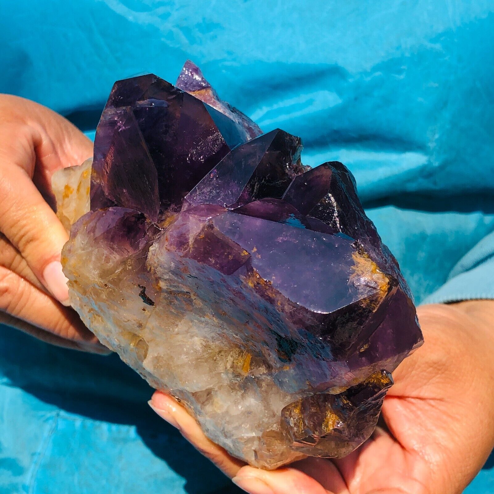 810g HUGE Natural Purple Quartz Crystal Cluster Rough Specimen Healing 185