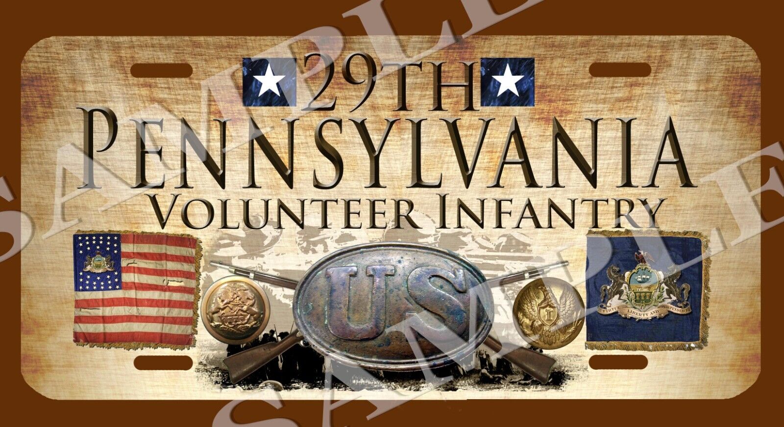 29th Pennsylvania Infantry American Civil War Themed vehicle license plate